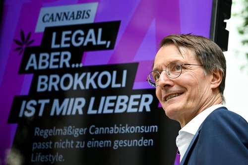 FILE PHOTO: German Health Minister Karl Lauterbach holds a press conference on the cannabis law in Berlin