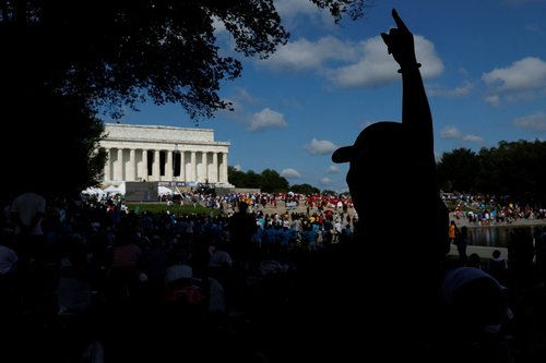 60th anniversary of the March On Washington and Martin Luther King Jr's historic "I Have a Dream" speech at the Lincoln Memorial in Washington D.C