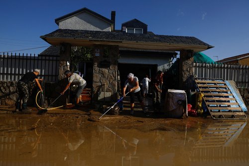 Aftermath of heavy rain in central Spain