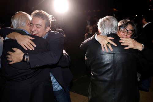 Freed American detainees released in a prisoner swap deal between U.S and Iran arrive in the U.S. at Fort Belvoir, Virginia