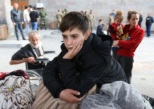 Refugees from Nagorno-Karabakh arrive in Goris