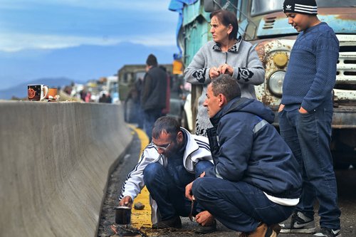 A picture and its story: Fleeing from Nagorno-Karabakh on the mountain road west