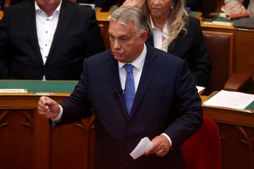 Hungarian Prime Minister Orban speaks during the autumn session of parliament in Budapest