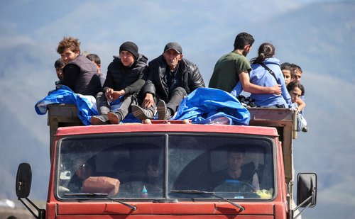 FILE PHOTO: Refugees from Nagorno-Karabakh arrive in Kornidzor