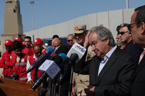 UN-organised media tour to the Rafah border crossing