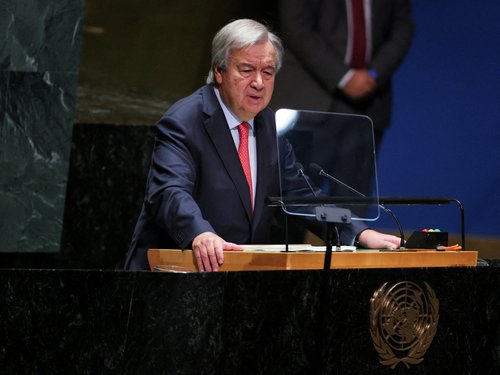 FILE PHOTO: U.N. Secretary General Guterres speaks in New York