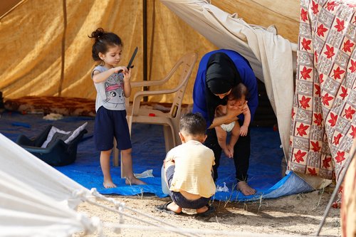 Aftermath of an Israeli strike in Khan Younis