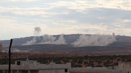 Aftermath of strikes held by Syrian army in Idlib