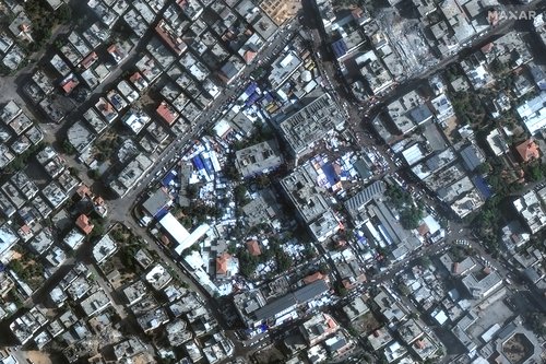 A satellite image shows Al-Shifa hospita