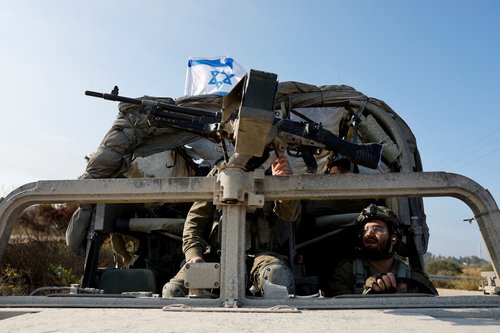 Israeli military near Kibbutz Zikim