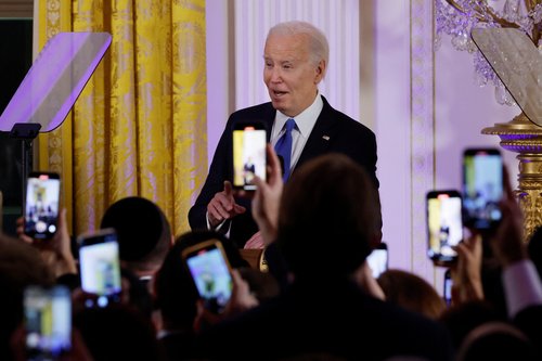 Hanukkah reception in the East Room of the White House in Washington