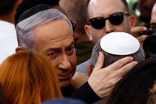 Funeral for Gal Meir Eisenkot, 25, son of Israeli cabinet minister and former military chief Gadi Eizenkot, in Herzliya
