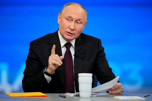Russian President Putin holds his annual press conference in Moscow