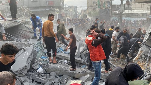 Aftermath of an Israeli strike, in Rafah