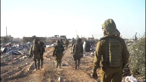 Israeli soldiers operate in the Gaza Strip
