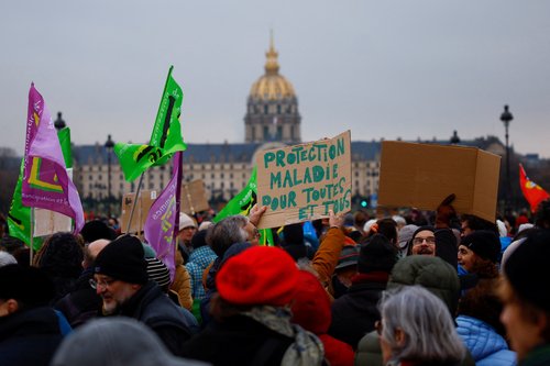 Citizen march against the immigration law, surnamed "Darmanin law", in Paris