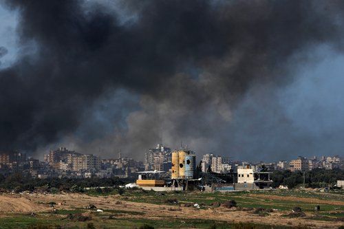 Smoke rises above North Gaza