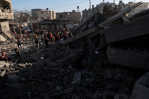 Aftermath of Israeli strikes in Rafah