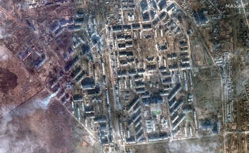 FILE PHOTO: A satellite image shows an overview of the city of Avdiivka