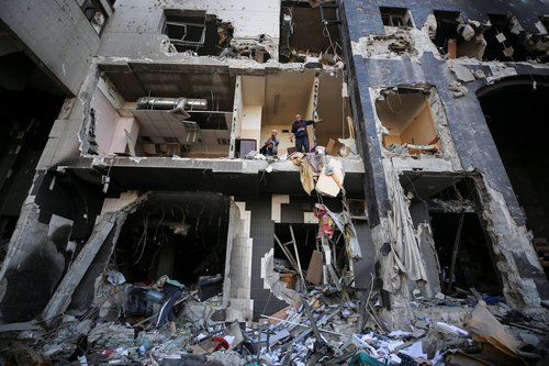 Aftermath of a two-week Israeli operation at Al Shifa Hospital and the area around it