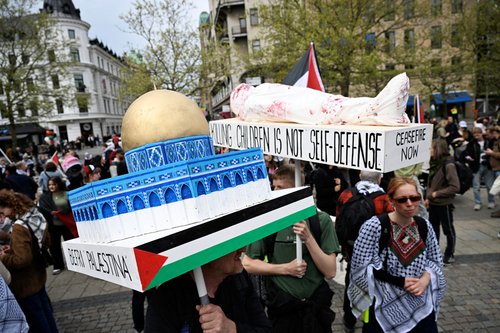 Protest against Israeli participation in the Eurovision Song Contest, in Malmo