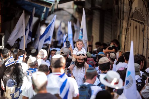 Jerusalem Day, amid the ongoing conflict in Gaza between Israel and Hamas, in Jerusalem