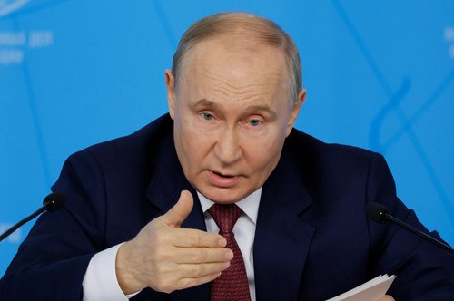 Russia's President Putin meets foreign ministry's leadership
