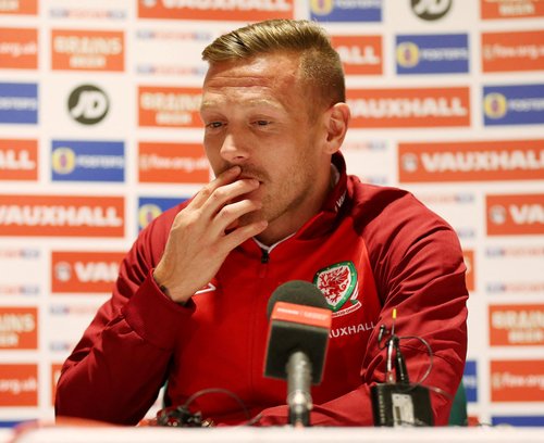 FILE PHOTO: Wales' Craig Bellamy during the press conference