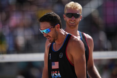 Beach Volleyball - Men's Preliminary Phase - Pool F - France vs United States of America (Krou/Gauthier-Rat vs Evans/Budinger)