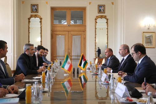 Iran's acting Foreign Minister Ali Bagheri Kani and Jordan's Foreign Minister Ayman Safadi meet in Tehran
