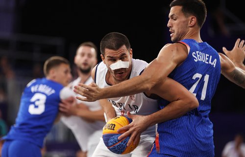 Basketball 3x3 - Men's Play-in Games - Serbia vs France