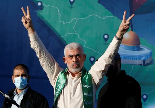 FILE PHOTO: Hamas supporters take part in an anti-Israel rally in Gaza City
