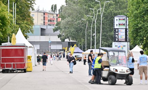 General view outside Happel stadium after Taylor Swift's three concerts in Vienna this week were canceled