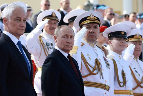 FILE PHOTO: Russia's President Putin attends Navy Day parade in St Petersburg