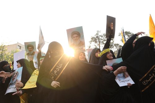 People mourn the death of Lebanon's Hezbollah leader Sayyed Hassan Nasrallah, in Tehran