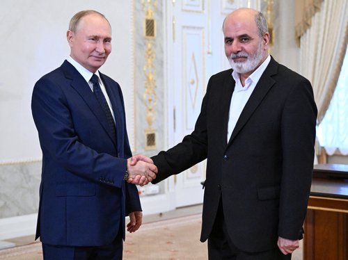 Russia's President Vladimir Putin meets with Iran's Supreme National Security Council Secretary Ali Akbar Ahmadian in Saint Petersburg