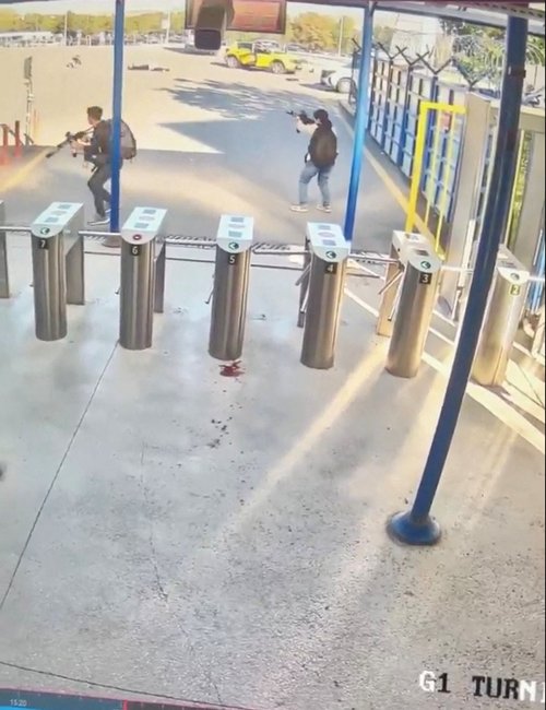 CCTV video shows armed attackers approaching entrance of Turkish aviation company HQ