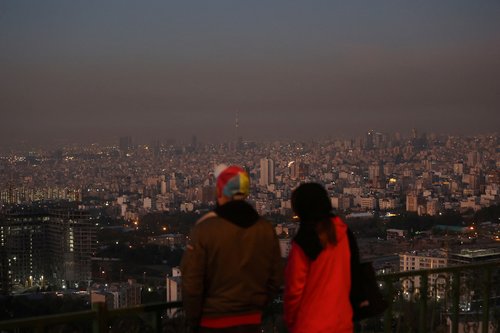 A general view of Tehran after several explosions were heard, in Tehran