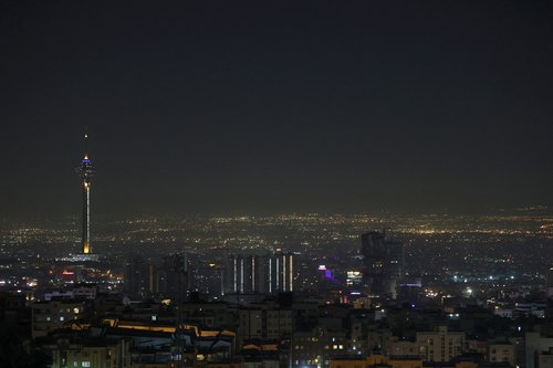 A general view of Tehran after several explosions were heard, in Tehran