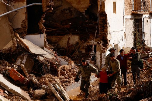 Aftermath of floods in Letur