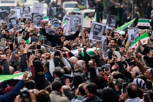 Funeral of Syrian activist Mazen al-Hamada in Damascus