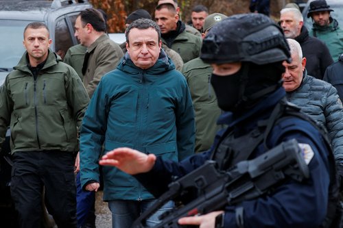 Damaged canal in northern Kosovo supplying water to two coal-fired power plants, in Varage