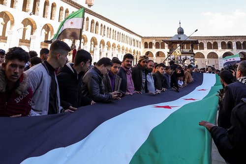 The first Friday at Umayyad Mosque after members of the ruling Syrian body settle in to take control of the city, in Damascus