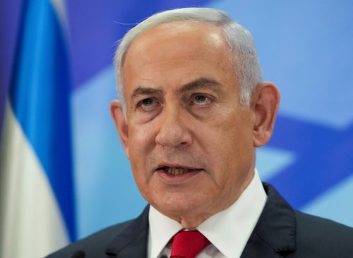 Israeli Prime Minister Benjamin Netanyahu speaks during a press conference in Jerusalem