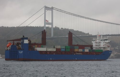 FILE PHOTO: Russian cargo ship Ursa Major transits Istanbul's Bosphorus