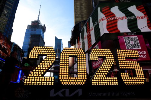 Numerals '2025’ arrive for Times Square New Year's Eve 2025 celebrations in New York
