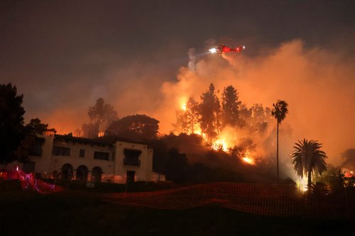 Sunset Fire in the Hollywood neighborhood of Los Angeles