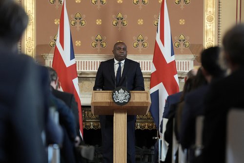Foreign Secretary David Lammy delivers a speech in London