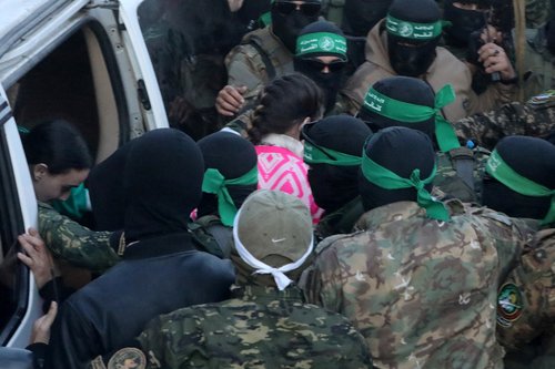 Release of hostages as part of a ceasefire and a hostages-prisoners swap deal between Hamas and Israel