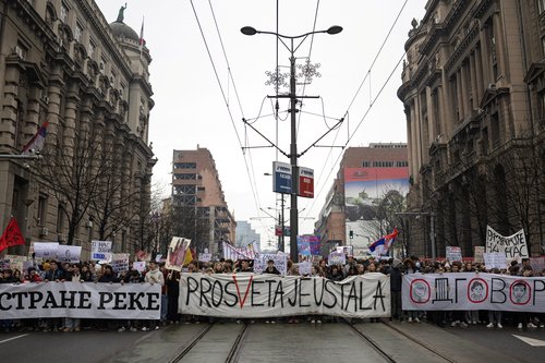 Serbia's schools, bookshops and theaters shut in anti-government protest